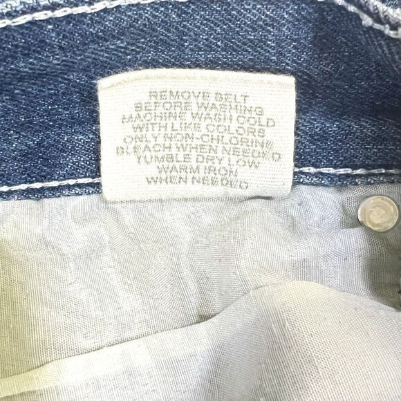 Indigo People Straight Leg Denim - Men's Size 33 X 32 Distressed Blue Jeans - Picture 6 of 10